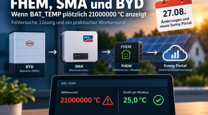 FHEM, SMA und BYD: Wenn BAT_TEMP plötzlich 21000000 °C anzeigt
