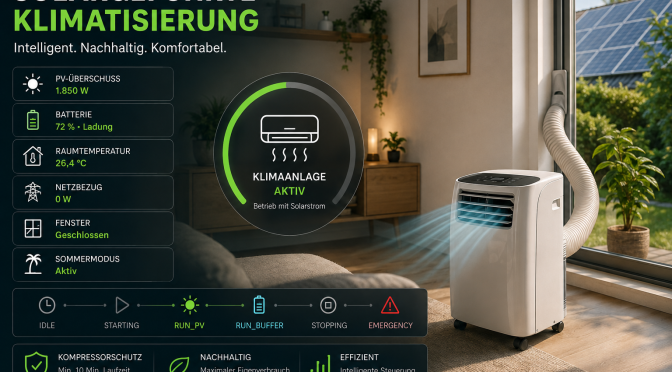 Solargeführte, mobile Klimatisierung – Wenn die Klimaanlage nur dann läuft, wenn die Sonne es erlaubt